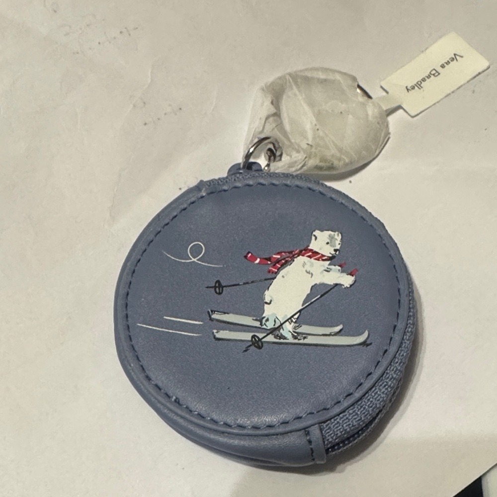 Vera Bradley Blue Skiing Bear Key & Card Holder-32